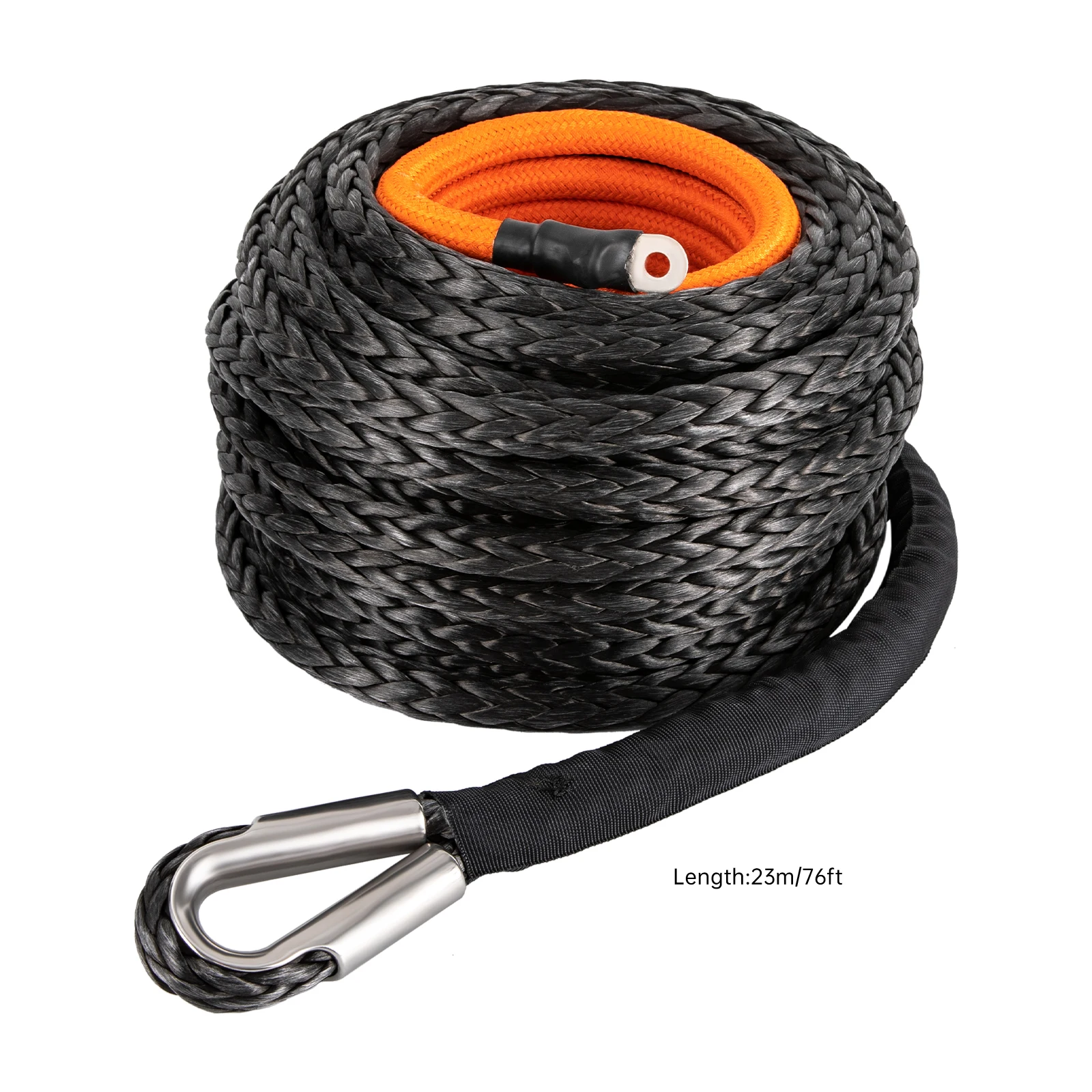 Orange&Black 35000lbs 9/16"x76ft Synthetic Winch Rope Polyethylene Stainless Steel for Sailing Rope Yacht Mooring Rope
Orange&Black 35000lbs 9/16"x76ft Synthetic Winch Rope Polyethylene Stainless Steel for Sailing Rope Yacht Mooring Rope