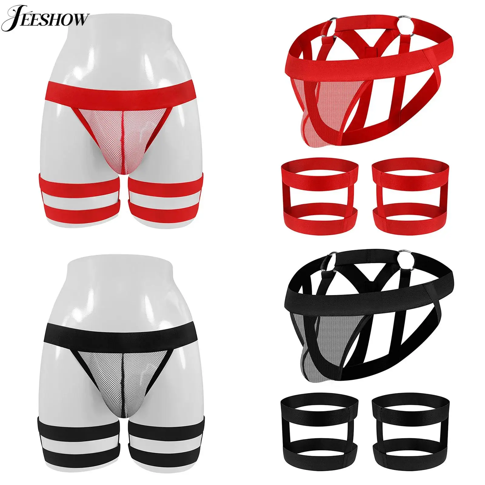 Mens Sexy See Through Hollow Out Underwear Low Rise Cut Out Jockstraps Underpants Sheer Mesh T-back Thongs with Thigh Band
Mens Sexy See Through Hollow Out Underwear Low Rise Cut Out Jockstraps Underpants Sheer Mesh T-back Thongs with Thigh Band