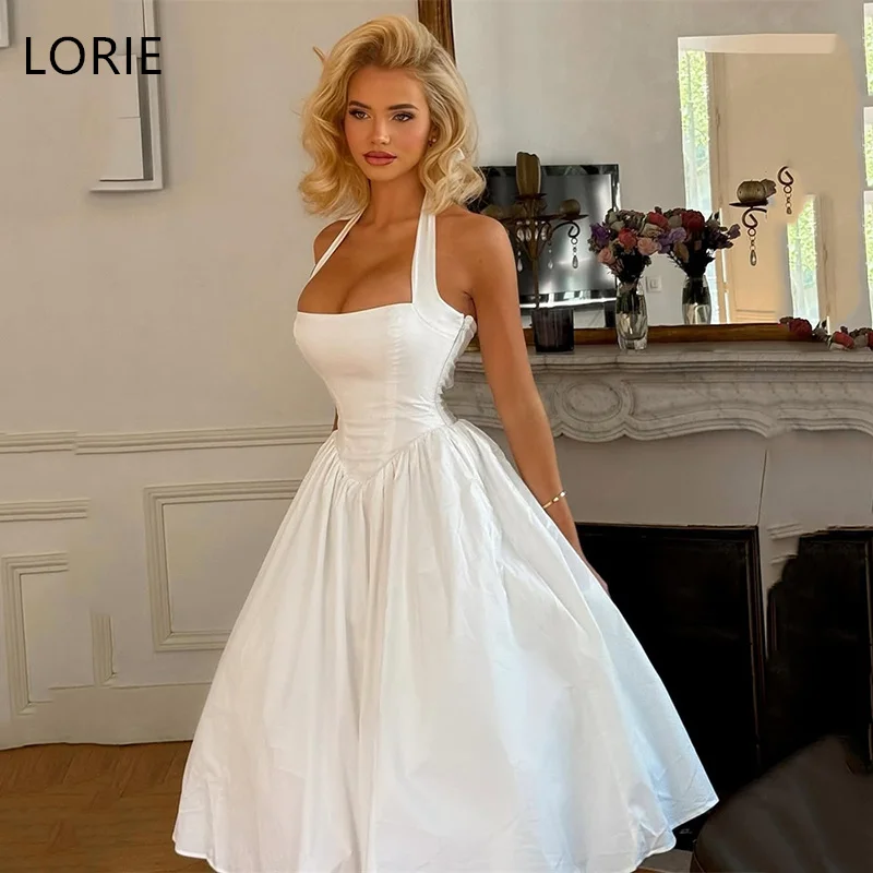 LORIE Elegant Short A-Line Wedding Dresses Strapless Halter Strap Zipper Bridal Dress Mid-Calf Sexy Bridal Gowns 2025 Customized
LORIE Elegant Short A-Line Wedding Dresses Strapless Halter Strap Zipper Bridal Dress Mid-Calf Sexy Bridal Gowns 2025 Customized