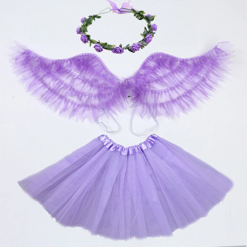 Костюм принцессы на Хэллоуин для девочек и детей, тканевая юбка-пачка с крыльями, цветочный венок, подарок на день рождения, Рождество, Новый год 
Костюм принцессы на Хэллоуин для девочек и детей, тканевая юбка-пачка с крыльями, цветочный венок, подарок на день рождения, Рождество, Новый год