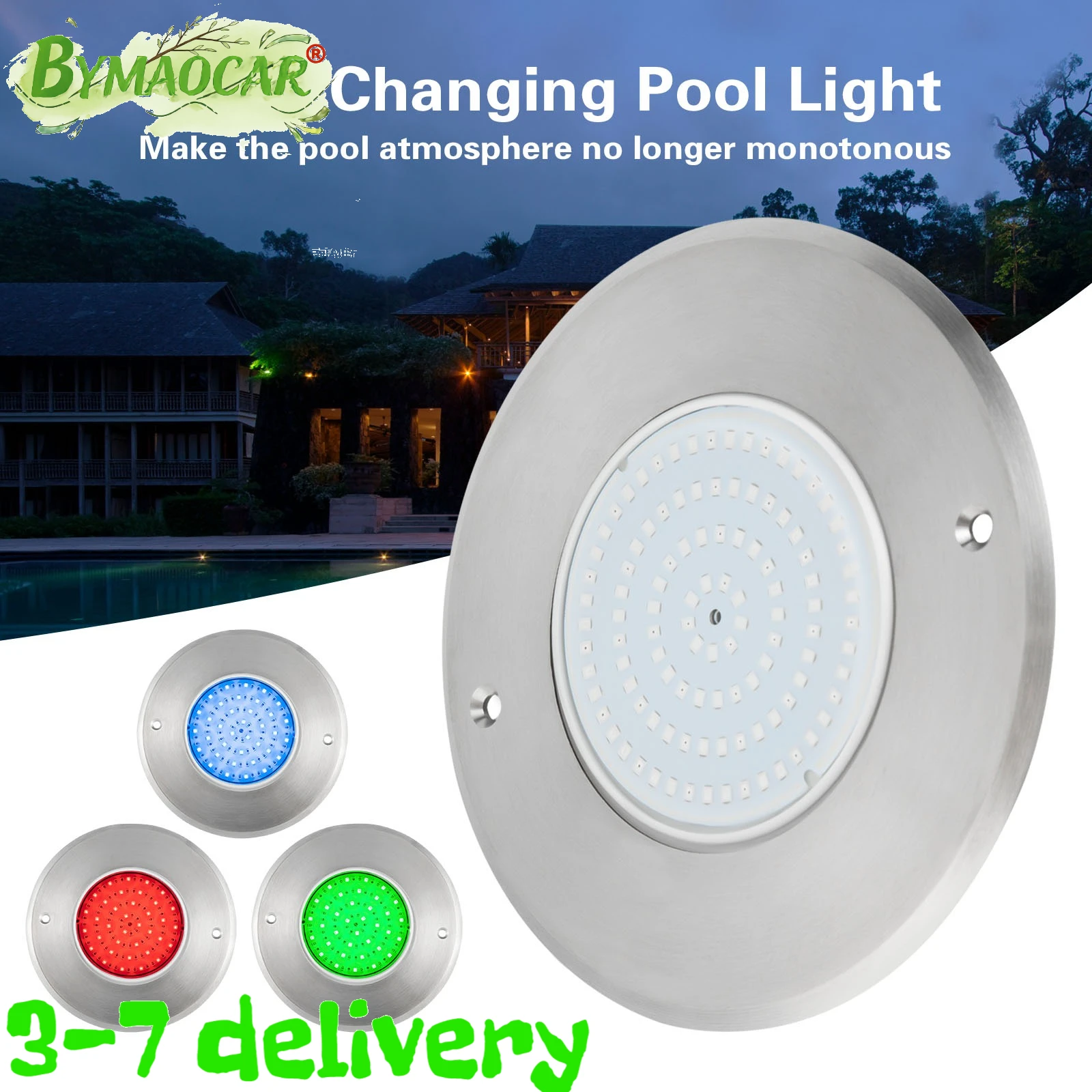 RGB Pool Light, 10W LED Stainless Steel Pool Light, 316 Stainless Steel Shell, 16cm, DC12V, App Control Compatible, Detachable Quick Install, Reserved Screw Holes, 1.54 lbs Lightweight, Waterproof Submersible Light for Pool Garden Wall Floor Decoration
RGB Pool Light, 10W LED Stainless Steel Pool Light, 316 Stainless Steel Shell, 16cm, DC12V, App Control Compatible, Detachable Quick Install, Reserved Screw Holes, 1.54 lbs Lightweight, Waterproof Submersible Light for Pool Garden Wall Floor Decoration