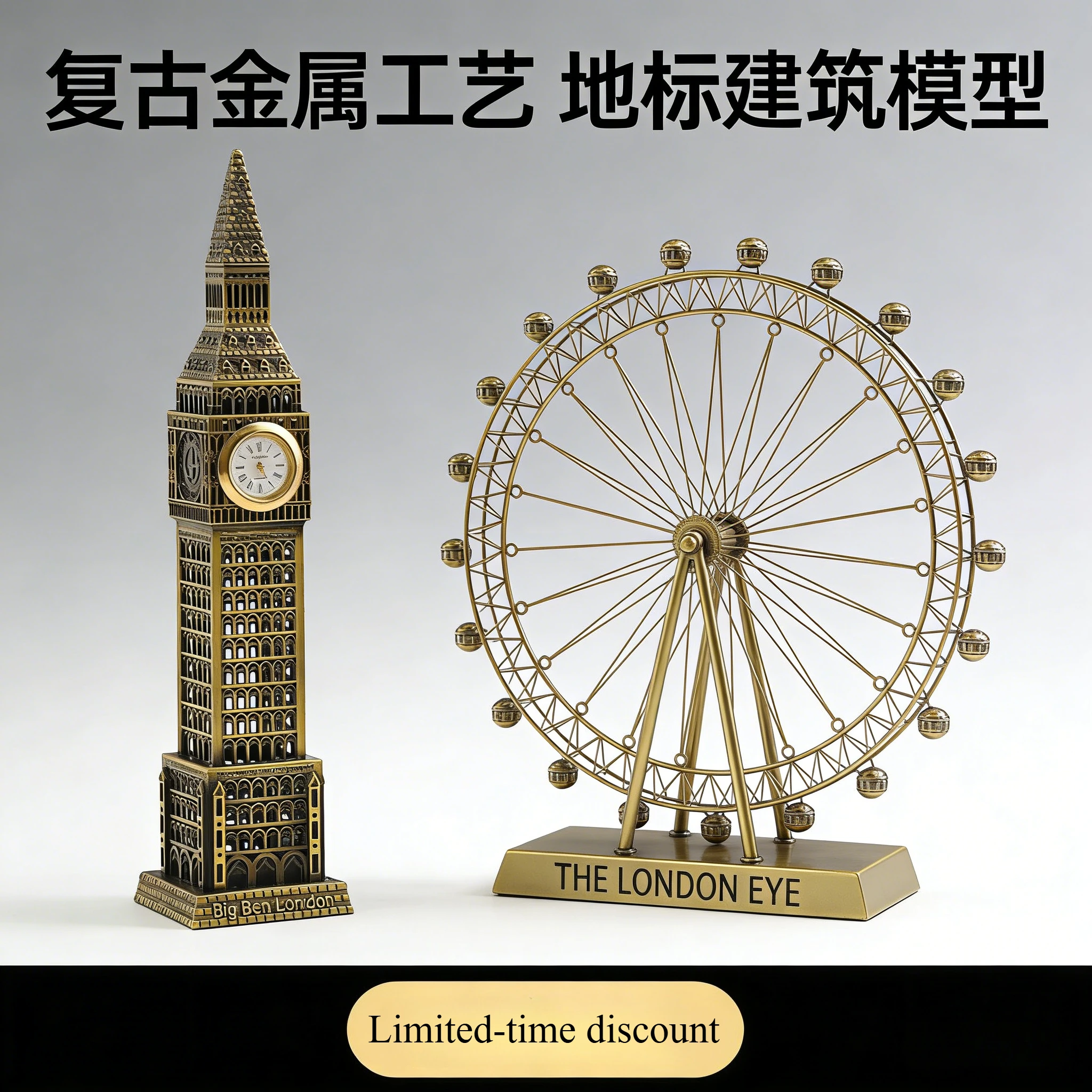 Popular 3D British Landmark Big Ben, London Eye Souvenir, Vintage Home Desktop Decoration, Display Window, Christmas Gift
Popular 3D British Landmark Big Ben, London Eye Souvenir, Vintage Home Desktop Decoration, Display Window, Christmas Gift