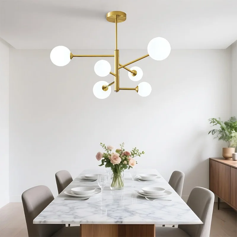 Nordic Modern Minimalist Glass Ball Chandelier Living Room Minimalist Dining Room Bedroom Creative Post-modern Pendant Light
Nordic Modern Minimalist Glass Ball Chandelier Living Room Minimalist Dining Room Bedroom Creative Post-modern Pendant Light