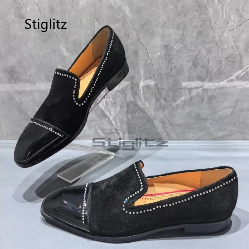 Black Suede Leather Casual Dress Business Shoes for Men Small Square Toe Rivet Shoes 2025 Spring Men's Wedding Office Shoes
Black Suede Leather Casual Dress Business Shoes for Men Small Square Toe Rivet Shoes 2025 Spring Men's Wedding Office Shoes