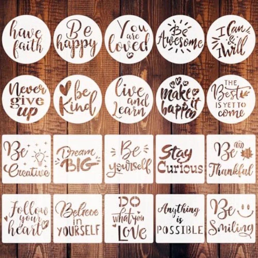2.5 inch Inspirational Word Stencils, 20 PCS Motivational Stencils Reusable Mylar Template Inspirational Quotes Stencils for Pa
2.5 inch Inspirational Word Stencils, 20 PCS Motivational Stencils Reusable Mylar Template Inspirational Quotes Stencils for Pa