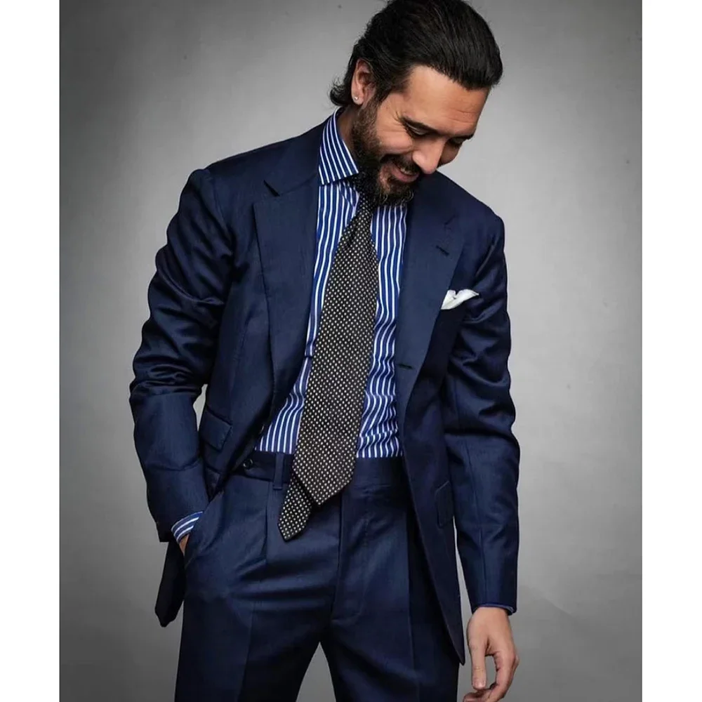 Men Suits New Fashion Formal Fashion Navy Blue 2 Piece Set Jacket Pants Notched Lapel Smart Casual Outfits Costume Homme Slim
Men Suits New Fashion Formal Fashion Navy Blue 2 Piece Set Jacket Pants Notched Lapel Smart Casual Outfits Costume Homme Slim