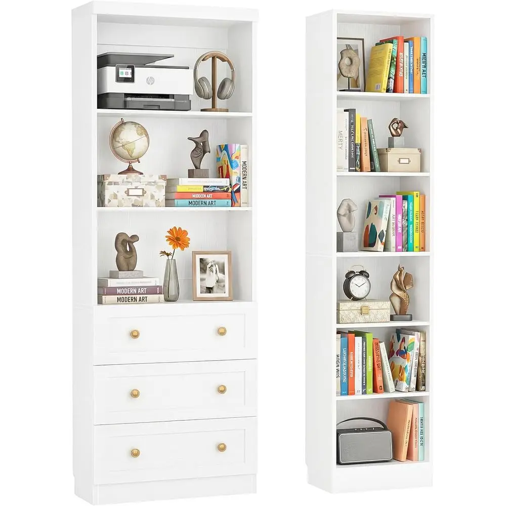 80 6-Tier Open Storage Bookshelf, Adjustable Shelves, White, Set of 2 for Home Office Living Room Bedroom
80 6-Tier Open Storage Bookshelf, Adjustable Shelves, White, Set of 2 for Home Office Living Room Bedroom