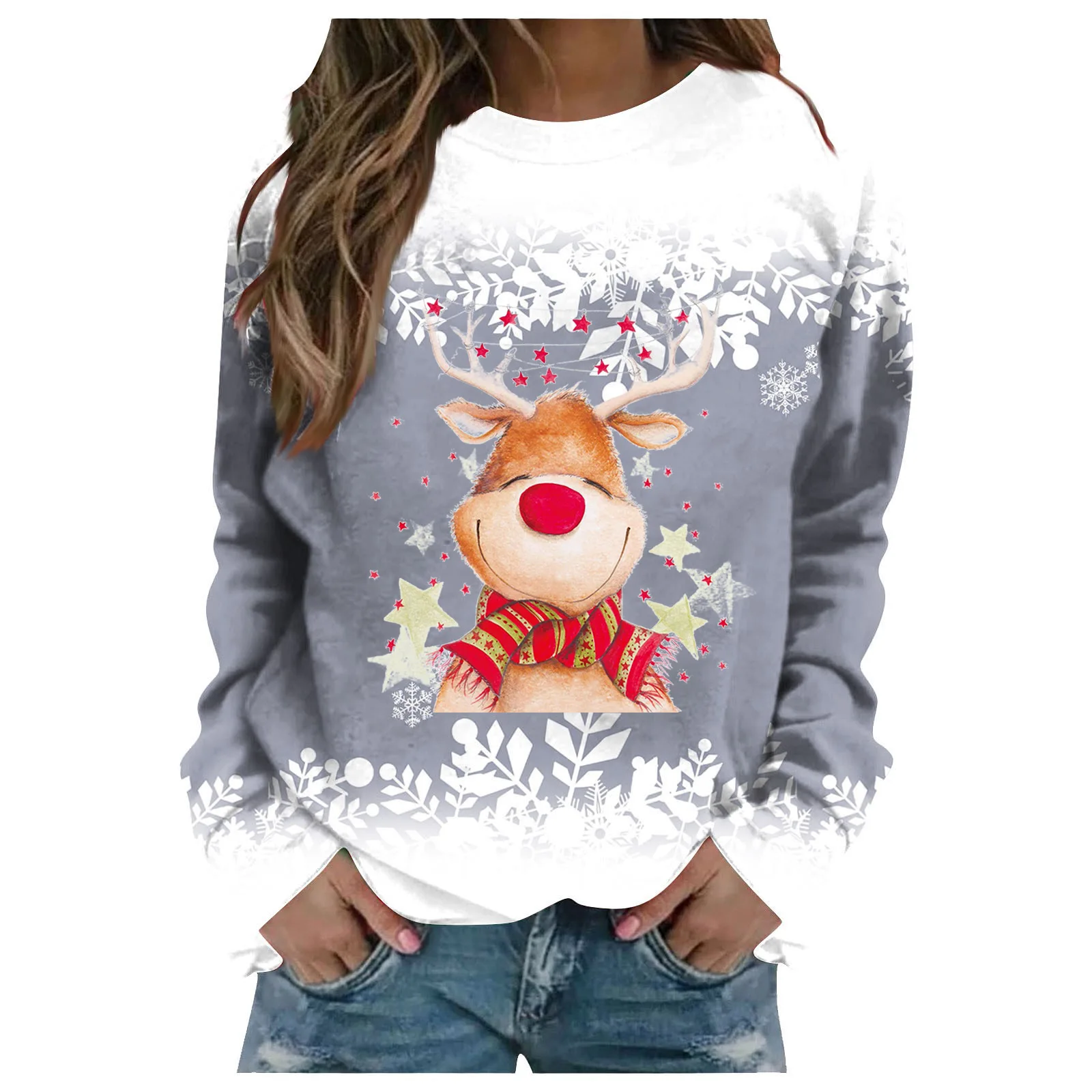 Women Christmas Elk Print Pullover Streetwear Autumn Winter Loose Long Sleeve Round Neck Sweatshirt
Women Christmas Elk Print Pullover Streetwear Autumn Winter Loose Long Sleeve Round Neck Sweatshirt