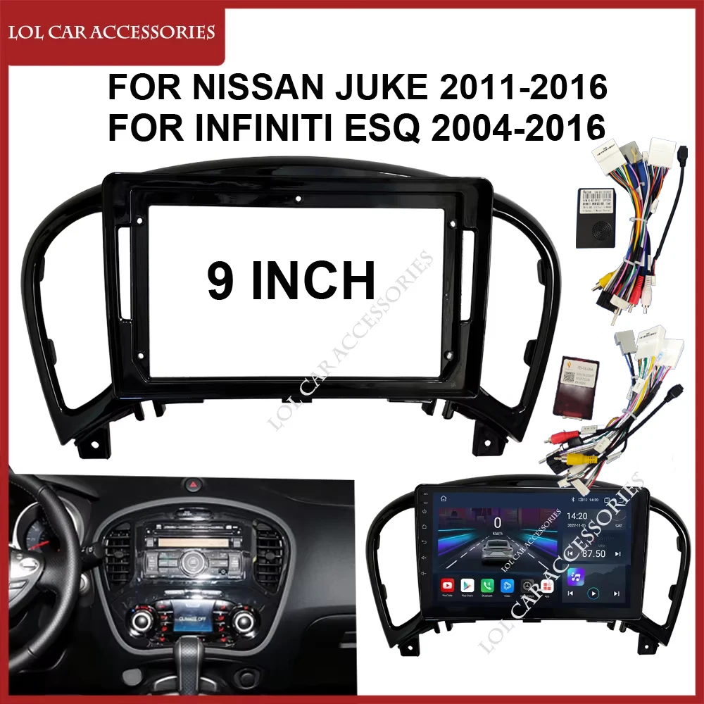 9-дюймовый для Nissan Juke 2011-2016/Infiniti ESQ, автомобильный радиоприемник, стерео Android MP5, панель плеер, корпус, рамка, лицевая панель, крышка приборной панели 
9-дюймовый для Nissan Juke 2011-2016/Infiniti ESQ, автомобильный радиоприемник, стерео Android MP5, панель плеер, корпус, рамка, лицевая панель, крышка приборной панели