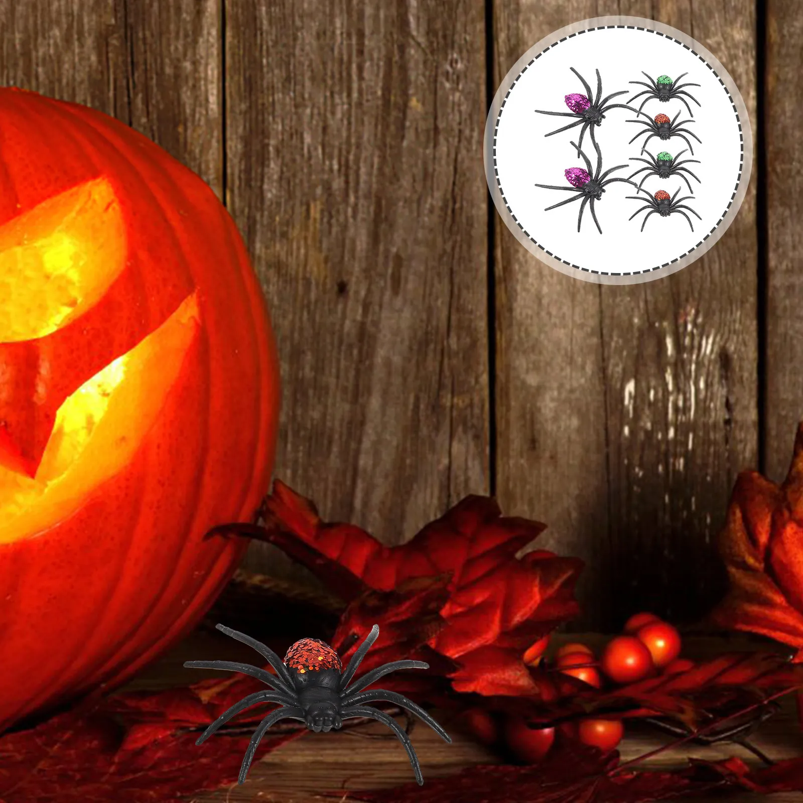6Pcs Plastic Colorful Halloween Spider Decoration Set Realistic Plastic Spiders for Halloween Prank Party Carnivals
6Pcs Plastic Colorful Halloween Spider Decoration Set Realistic Plastic Spiders for Halloween Prank Party Carnivals