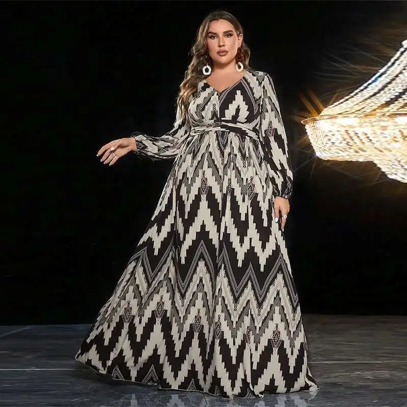 Ky165 Muslim Women's Four Sided Elastic Print Long Sleeved Plus Size Dress Evening Gown Abaya Ramadan Dubai Luxury Islam Elegant
Ky165 Muslim Women's Four Sided Elastic Print Long Sleeved Plus Size Dress Evening Gown Abaya Ramadan Dubai Luxury Islam Elegant