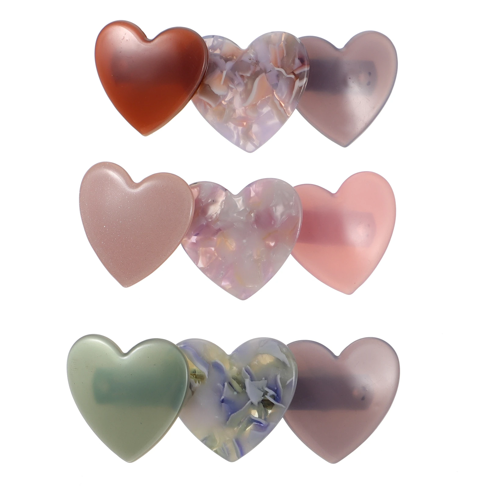 3 Pcs Love Heart Hair Clips Premium Material Unique Design Spring Hairpin Women Accessories Automatic Barrettes Elegant
3 Pcs Love Heart Hair Clips Premium Material Unique Design Spring Hairpin Women Accessories Automatic Barrettes Elegant