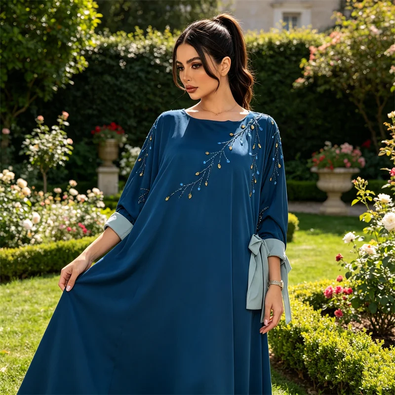 Eid Jalabiya Femme Musulman Kebaya Kaftan Arabia Satin Gown Evening Dress Abaya for Women Diamonds Muslim Dresses Ramadan Robe
Eid Jalabiya Femme Musulman Kebaya Kaftan Arabia Satin Gown Evening Dress Abaya for Women Diamonds Muslim Dresses Ramadan Robe