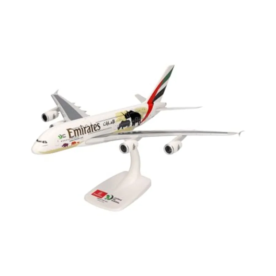 Herpa Snap-Fit Model Airplane Airbus A380 Emirates United for Wildlife No.2, Airplane, Miniature in Scale 1:250, Collector's It
Herpa Snap-Fit Model Airplane Airbus A380 Emirates United for Wildlife No.2, Airplane, Miniature in Scale 1:250, Collector's It