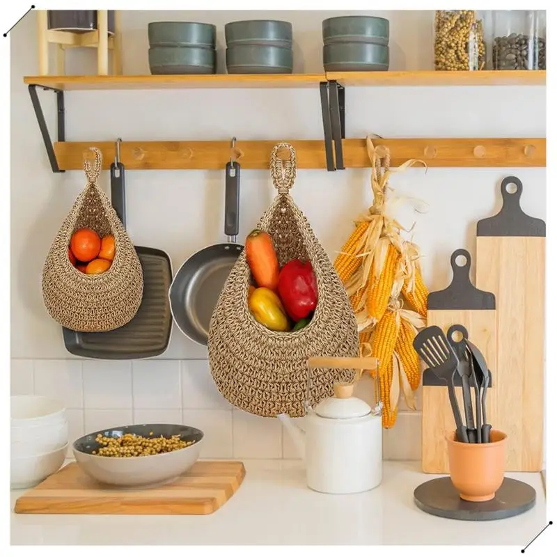 Hanging Fruit Basket For Kitchen, Boho Hanging Baskets For Organizing, Hanging Wall Fruit Vegetable Baskets, Handwoven Brown
Hanging Fruit Basket For Kitchen, Boho Hanging Baskets For Organizing, Hanging Wall Fruit Vegetable Baskets, Handwoven Brown