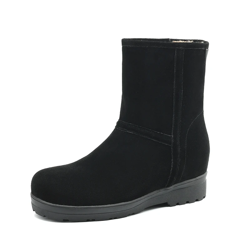 Oversize Women Boots Cow Suede Winter Elegant Ankle boot Round Toe Splicing Women Shoes Black Brown Height Increasing Snow boots
Oversize Women Boots Cow Suede Winter Elegant Ankle boot Round Toe Splicing Women Shoes Black Brown Height Increasing Snow boots