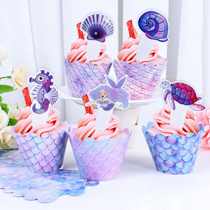 16Set Mermaid Cake Decoration Little Mermaid Cake Topper Cupcake Wrapper Paper for Girls Birthday Party Decor Baby Shower Gift
16Set Mermaid Cake Decoration Little Mermaid Cake Topper Cupcake Wrapper Paper for Girls Birthday Party Decor Baby Shower Gift
