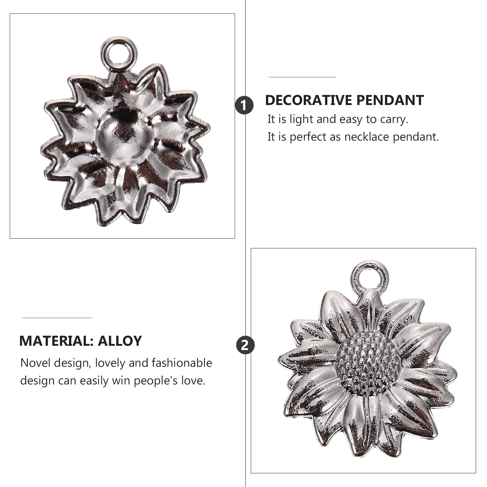 100 Pcs Jewelry Alloy Sunflower Charm Pendant Cute Charms for Making Black Supplies
100 Pcs Jewelry Alloy Sunflower Charm Pendant Cute Charms for Making Black Supplies