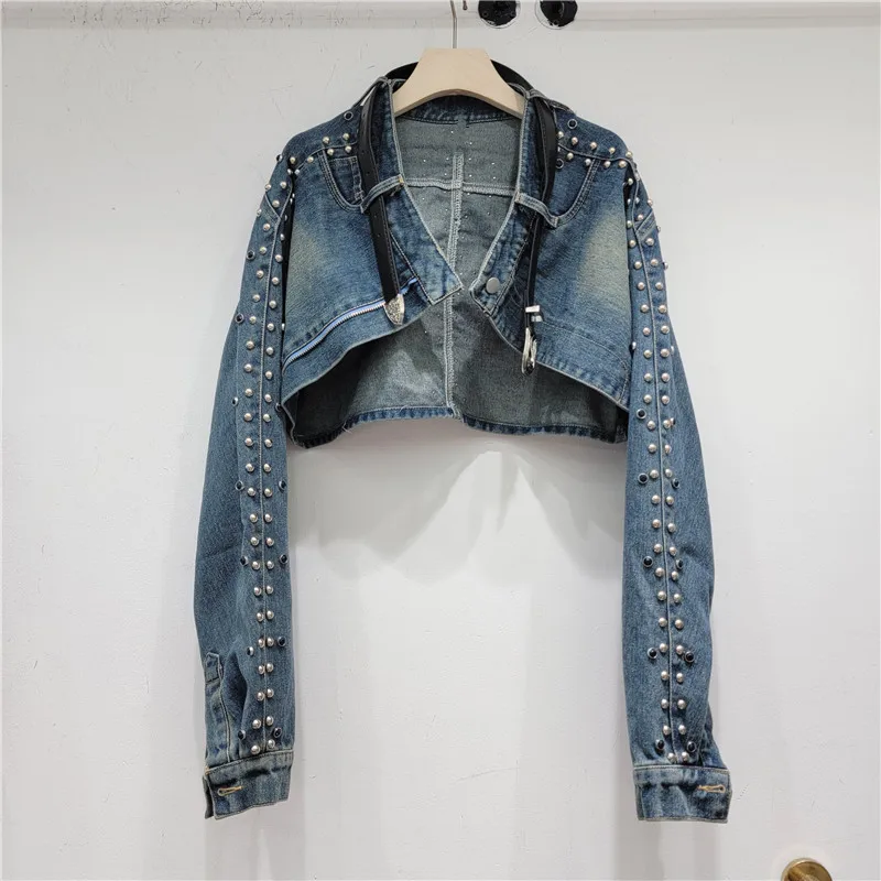 2025 New Collar Long Sleeve Heavy Duty Nail Bead Decoration Sweet Cool Street Trendy Cowboy Shawl Hoodie Coat for Women
2025 New Collar Long Sleeve Heavy Duty Nail Bead Decoration Sweet Cool Street Trendy Cowboy Shawl Hoodie Coat for Women