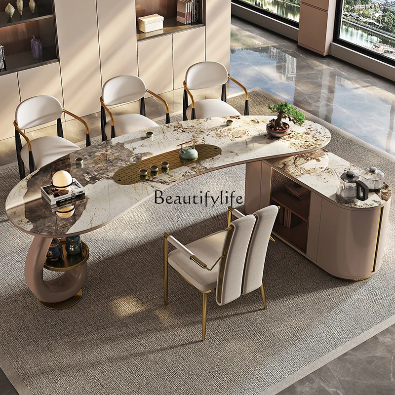 Tea table light luxury modern high-end sense simple high-end office tea table
Tea table light luxury modern high-end sense simple high-end office tea table