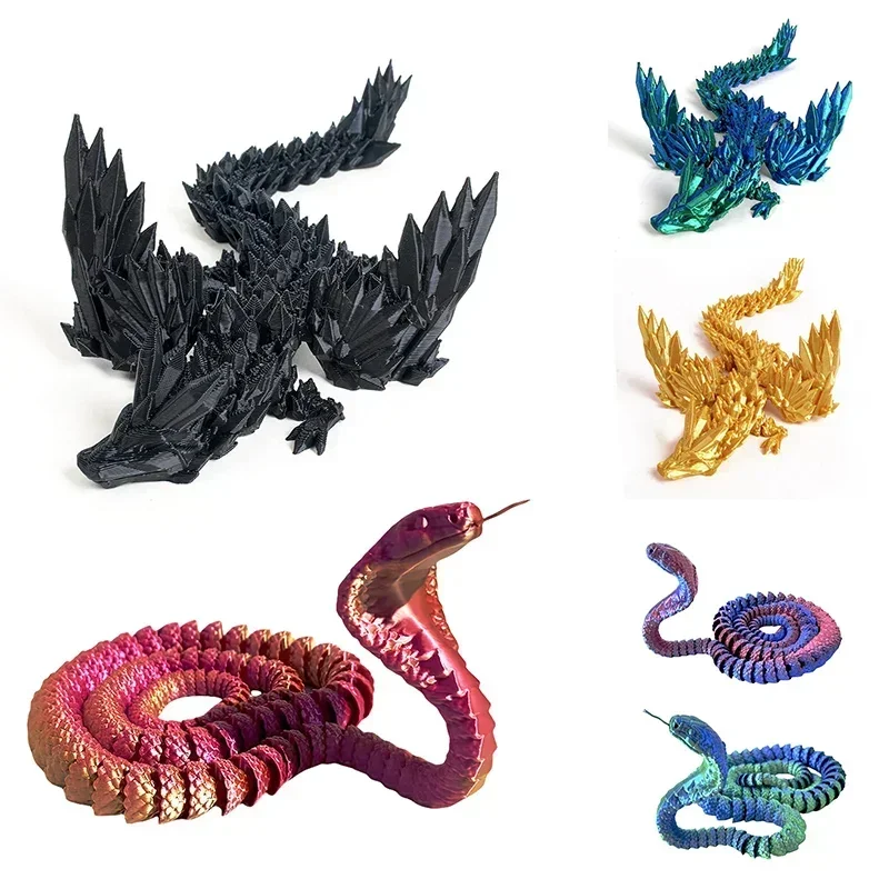 3D Printed Articulated Snake 3D Printed Dragon House decorations Whole joint movable Birthday gifts Dragon Ornaments Sculpture
3D Printed Articulated Snake 3D Printed Dragon House decorations Whole joint movable Birthday gifts Dragon Ornaments Sculpture