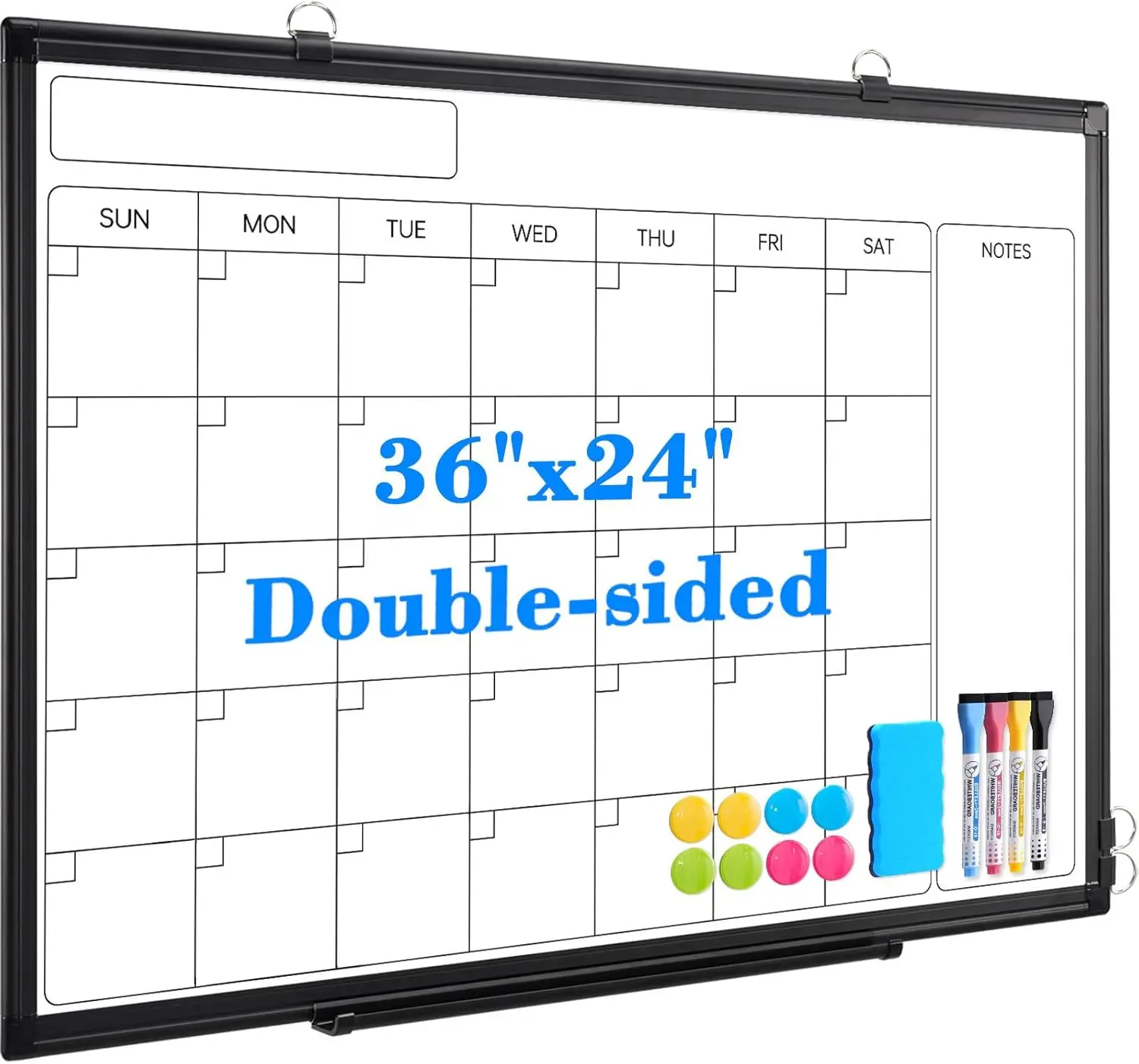 36x24 Double-Sided Magnetic Dry Erase Calendar Whiteboard with Black Aluminium Frame for Office Kitchen School Home
36x24 Double-Sided Magnetic Dry Erase Calendar Whiteboard with Black Aluminium Frame for Office Kitchen School Home