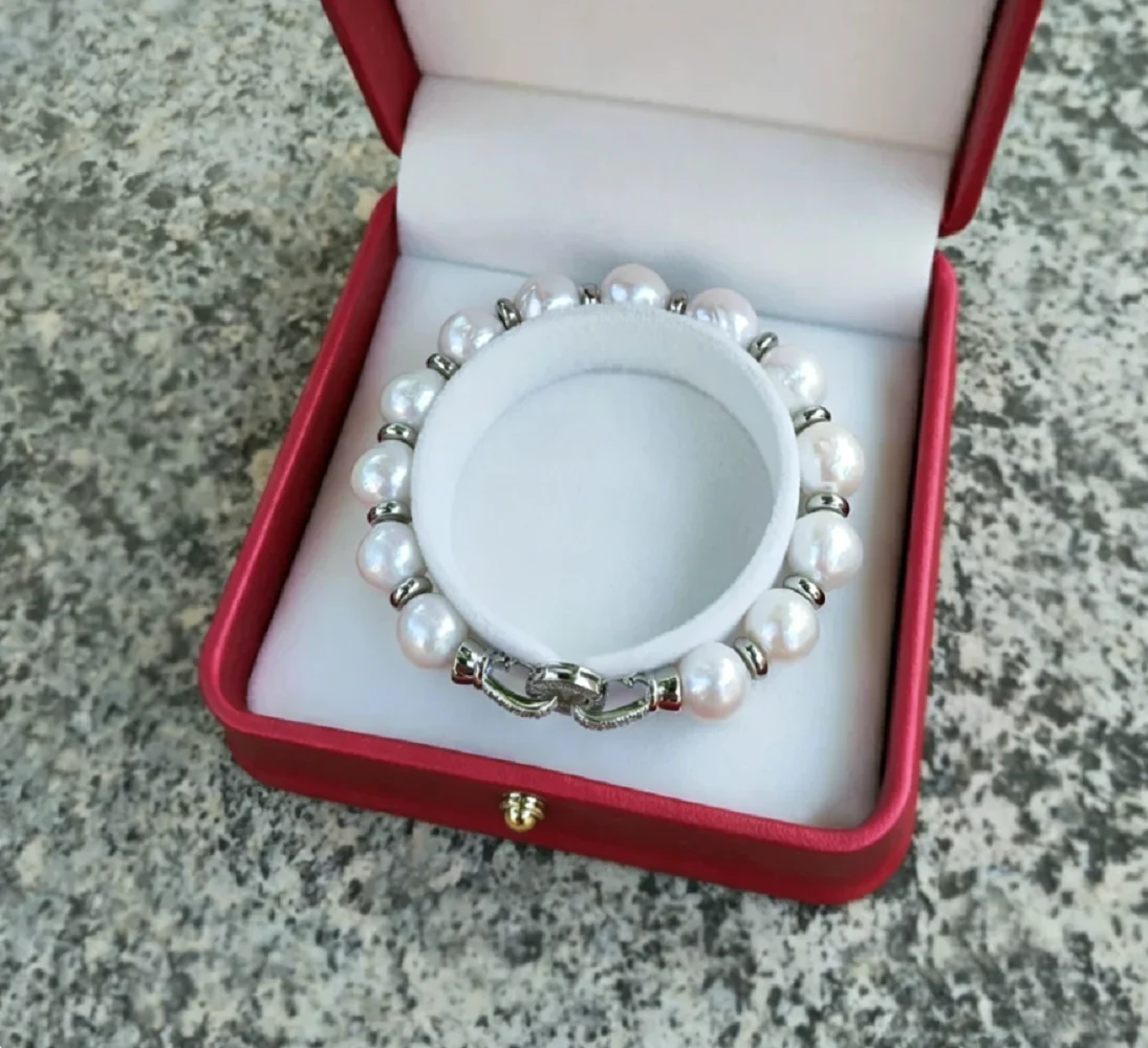 Natural Pearl AAA10-11mm South Sea Baroque Irregular Pearl Bracelet 18cm - Supports Customized Sizes
Natural Pearl AAA10-11mm South Sea Baroque Irregular Pearl Bracelet 18cm - Supports Customized Sizes
