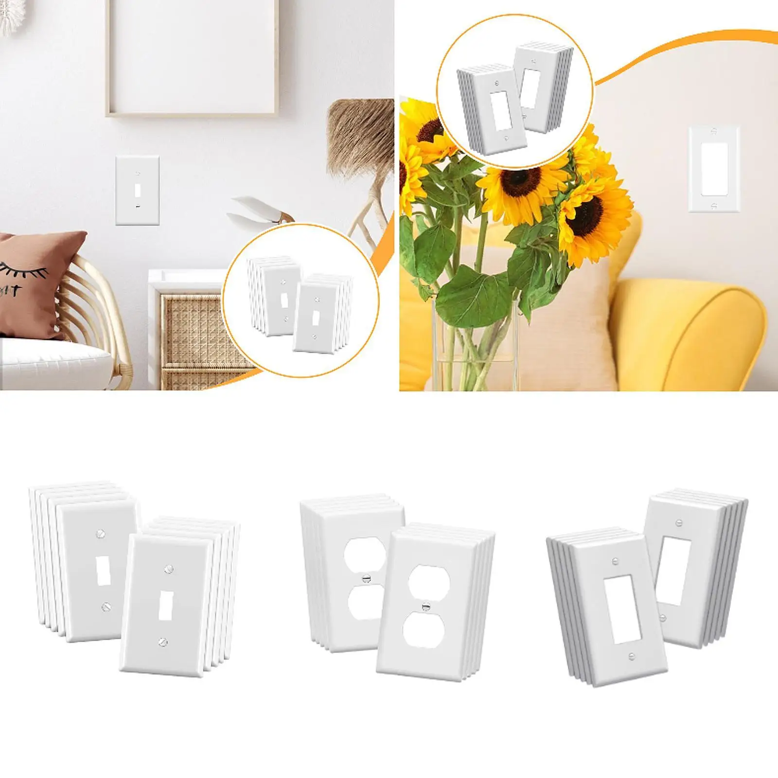 10Pcs American Standard Outlet Plates Receptacle Outlet Covers Home Wall Socket Panels for Dorm Hotel Household Electrical Setup
10Pcs American Standard Outlet Plates Receptacle Outlet Covers Home Wall Socket Panels for Dorm Hotel Household Electrical Setup