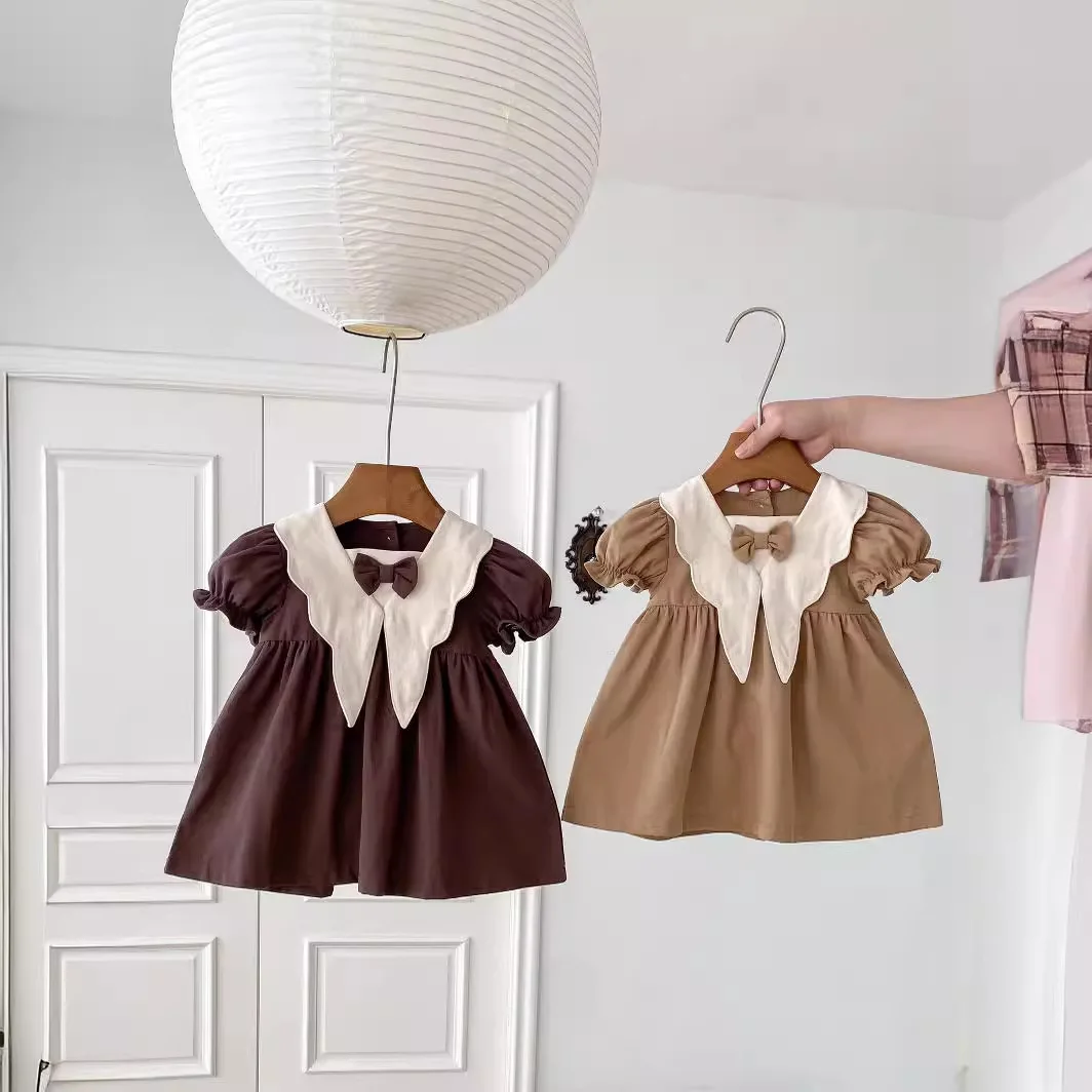 Summer Baby Girls Dress Casual Bow Clothes Spring Korean Cotton Girls Princess Dress Big Turn Down Collar Dress Girls Clothes
Summer Baby Girls Dress Casual Bow Clothes Spring Korean Cotton Girls Princess Dress Big Turn Down Collar Dress Girls Clothes
