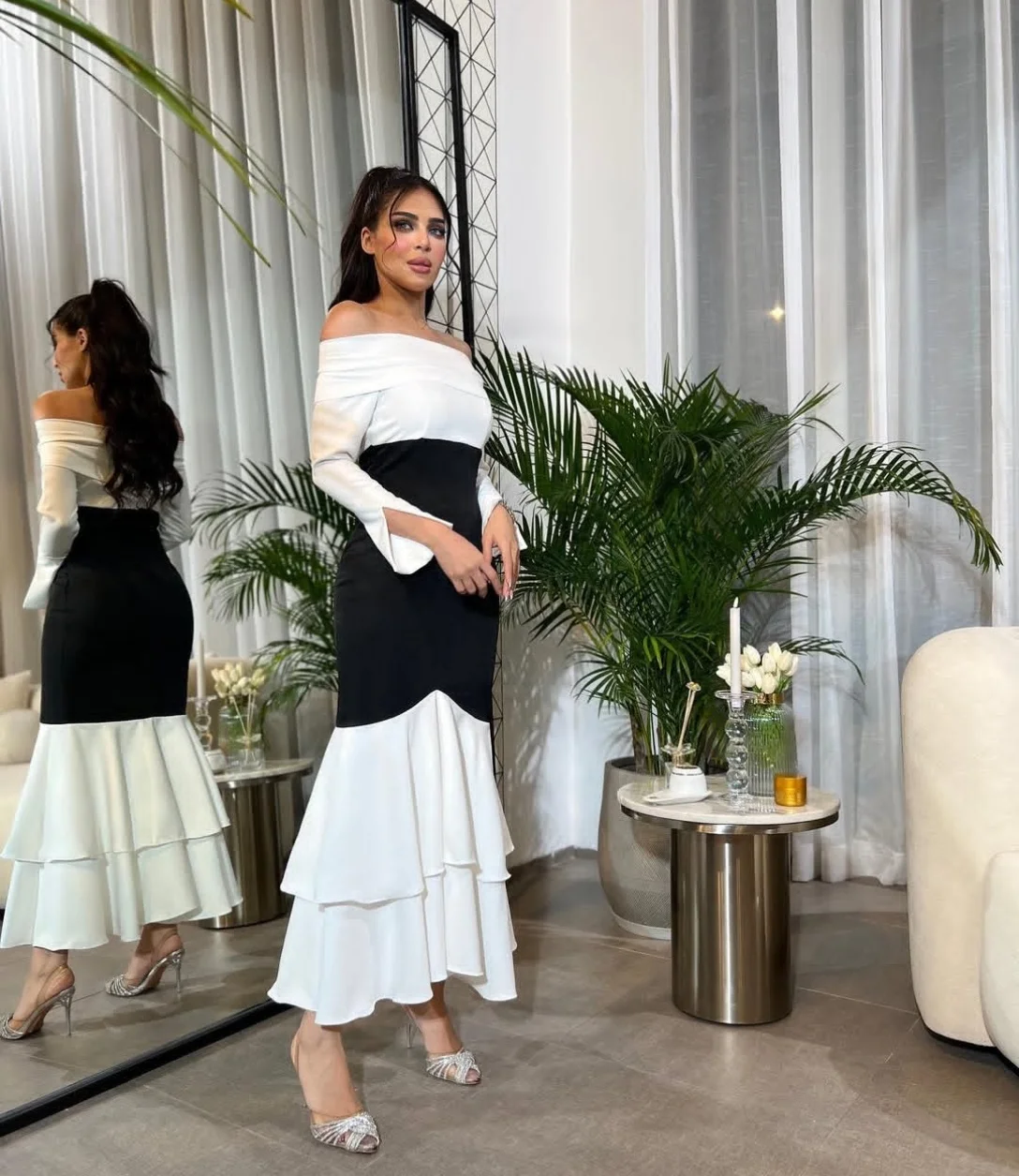 Customized Classy Short Crepe Evening Dresses with Ruffles فساتين سهرة Mermaid Boat Neck Ankle Length Prom Dress for Women
Customized Classy Short Crepe Evening Dresses with Ruffles فساتين سهرة Mermaid Boat Neck Ankle Length Prom Dress for Women