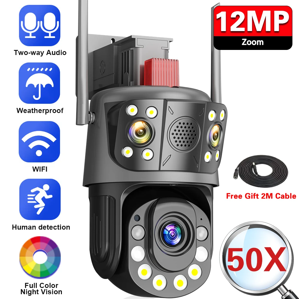 4K ICSEE Wi-Fi PTZ IP-камера безопасности с тремя объективами, 50-кратный 30-кратный зум, наружная цветная камера ночного видения, беспроводная камера видеонаблюдения
4K ICSEE Wi-Fi PTZ IP-камера безопасности с тремя объективами, 50-кратный 30-кратный зум, наружная цветная камера ночного видения, беспроводная камера видеонаблюдения