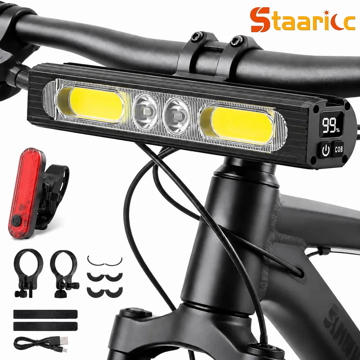 New Super Bright Mountain Night Riding Lighting Front Light Aluminum Alloy Horizontal Bicycle Front Light
New Super Bright Mountain Night Riding Lighting Front Light Aluminum Alloy Horizontal Bicycle Front Light