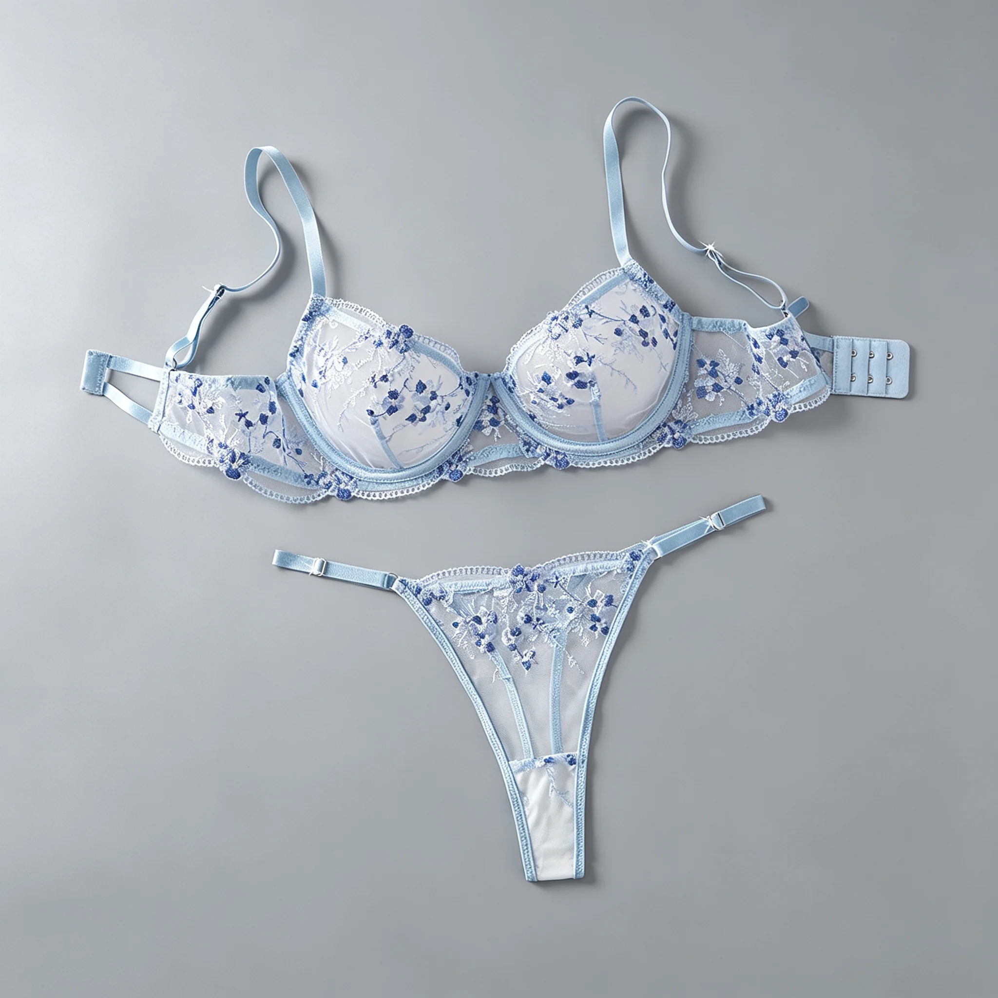 Hot Sexy Lingerie Sets for Women Lace See Through Blue Mesh Floral embroidery Bra and Brief Set Thong Underwear
Hot Sexy Lingerie Sets for Women Lace See Through Blue Mesh Floral embroidery Bra and Brief Set Thong Underwear