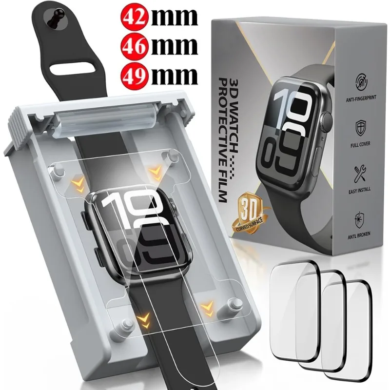 3D полное покрытие пленки для часов Apple Watch S10/S11 Ultra/Ultra2/Ultra3 42/46/49 мм водонепроницаемые легко устанавливаемые защитные пленки для экрана
3D полное покрытие пленки для часов Apple Watch S10/S11 Ultra/Ultra2/Ultra3 42/46/49 мм водонепроницаемые легко устанавливаемые защитные пленки для экрана