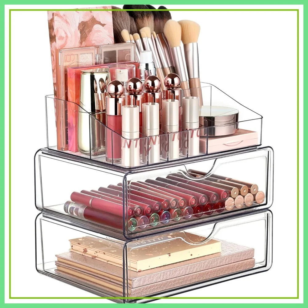 3 Tier Clear Makeup Organizer with Drawer, Cosmetic Storage for Dresser Countertop and Bathroom Vanity, Beauty Holder for Lipstick Brush Skincare
3 Tier Clear Makeup Organizer with Drawer, Cosmetic Storage for Dresser Countertop and Bathroom Vanity, Beauty Holder for Lipstick Brush Skincare