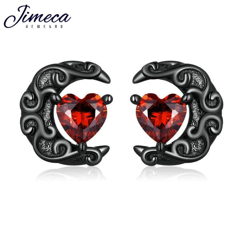 Dark Moon/Red heart Ear stud Girls Silver 925, Earrings for halloween party unique 2024, Daily Ear Jewelry
Dark Moon/Red heart Ear stud Girls Silver 925, Earrings for halloween party unique 2024, Daily Ear Jewelry