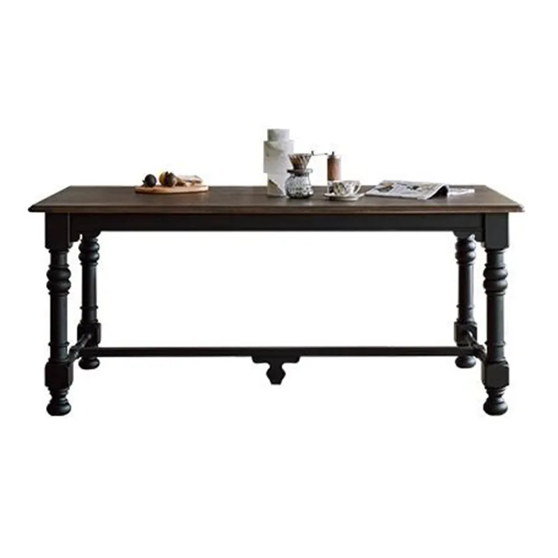 Solid wood large board table, retro rectangle, two-color dining table, light luxury French dining table and chairs
Solid wood large board table, retro rectangle, two-color dining table, light luxury French dining table and chairs