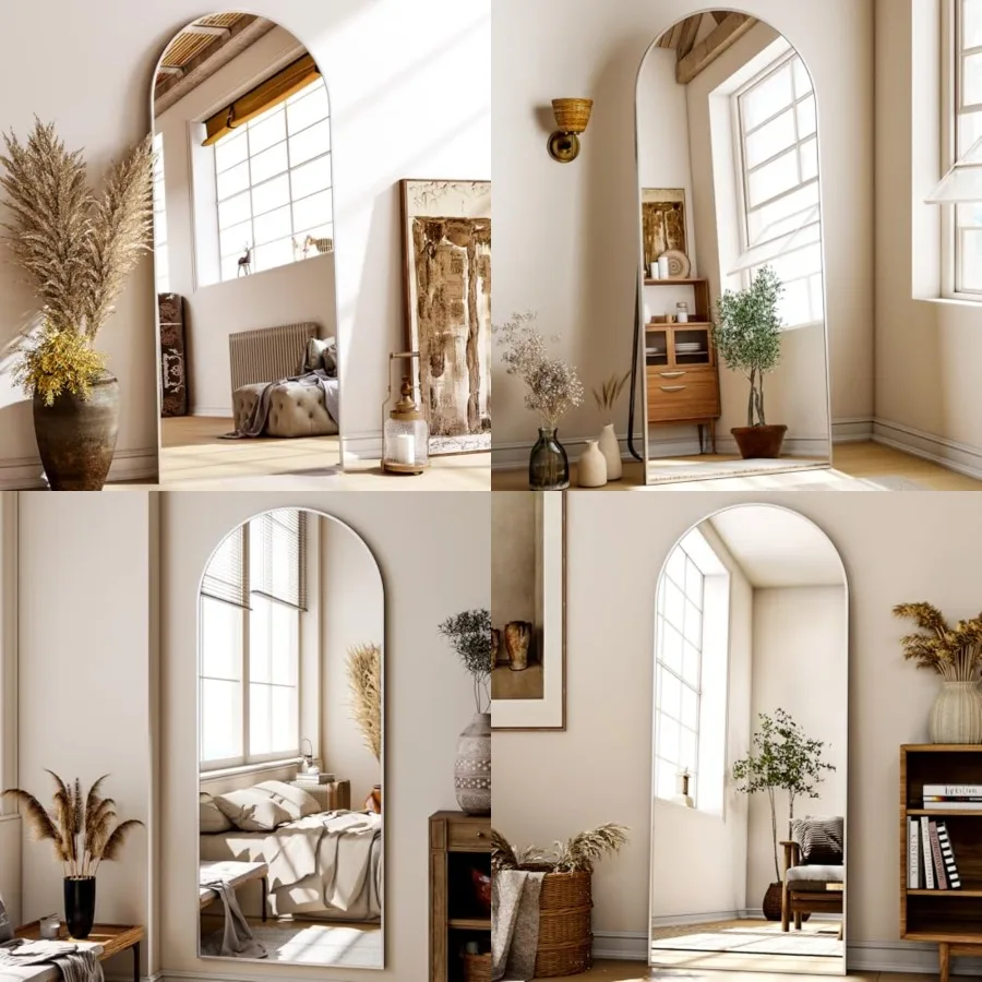 56"x21" Floor Full Length Mirror Standing Full Body Rounded Corner Rectangle Mirrors with Stand Hanging Wall Mounted Leaning Be
56"x21" Floor Full Length Mirror Standing Full Body Rounded Corner Rectangle Mirrors with Stand Hanging Wall Mounted Leaning Be