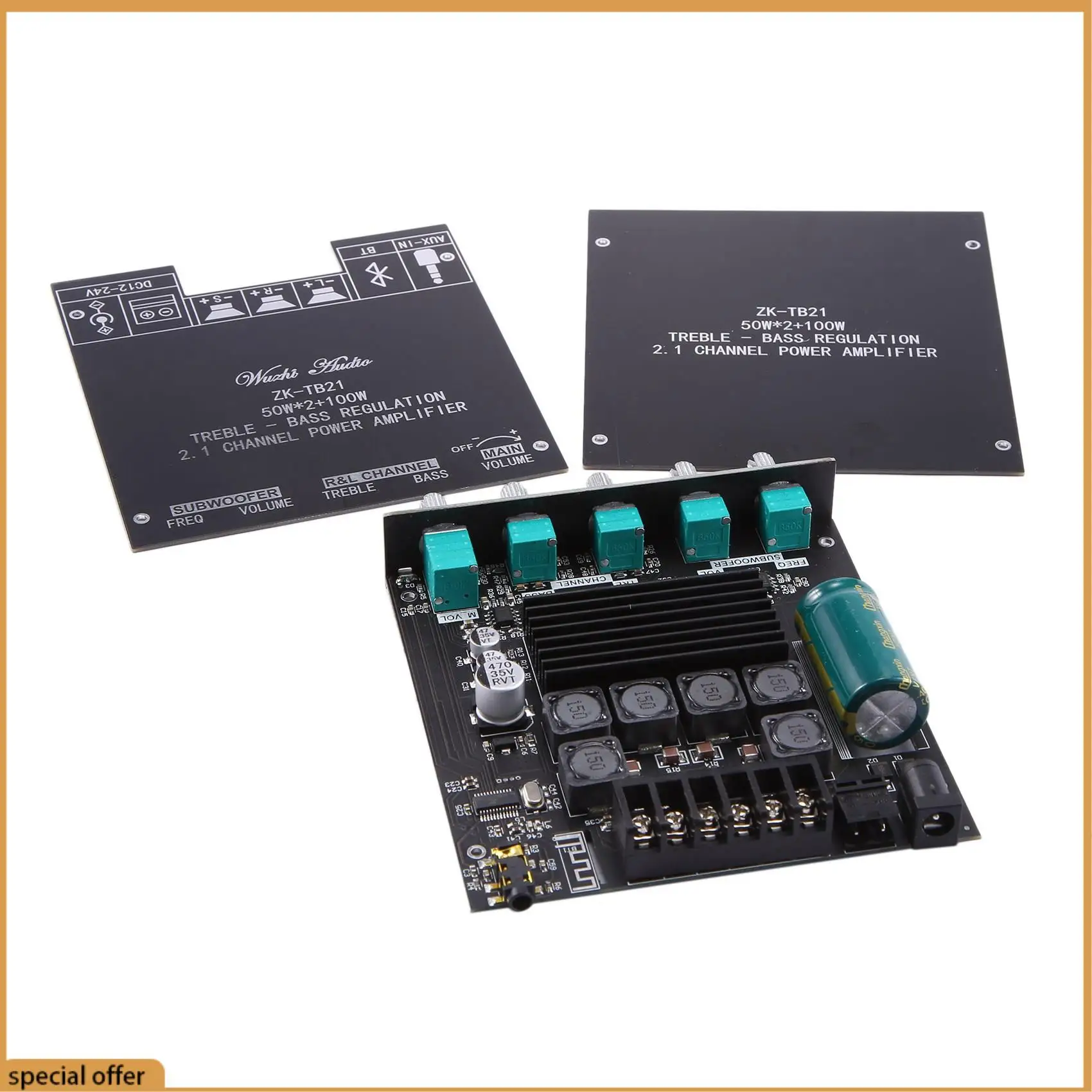 A68Z 2X ZK-TB21 TPA3116D2 Bluetooth 5.0 Subwoofer Amplifier Board 50WX2+100W 2.1 Channel Power Audio Stereo Amplifier Board
A68Z 2X ZK-TB21 TPA3116D2 Bluetooth 5.0 Subwoofer Amplifier Board 50WX2+100W 2.1 Channel Power Audio Stereo Amplifier Board