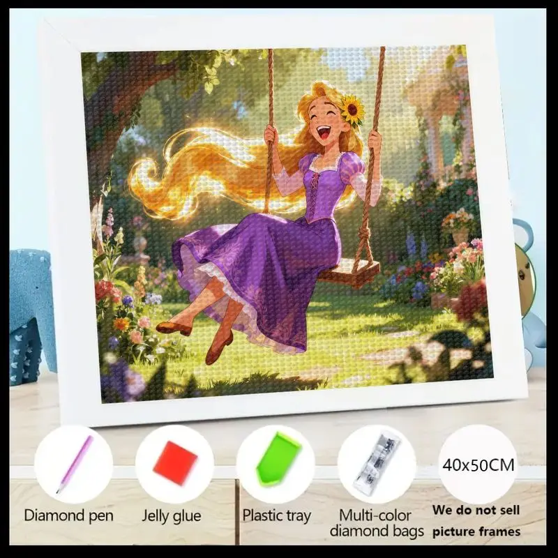 1PC 5D DIY Full Drill Diamond Painting Kit, Popular Disney Princess Rapunzel (Tangled) Laughing on Swing, Vibrant Enchanted Gard
1PC 5D DIY Full Drill Diamond Painting Kit, Popular Disney Princess Rapunzel (Tangled) Laughing on Swing, Vibrant Enchanted Gard