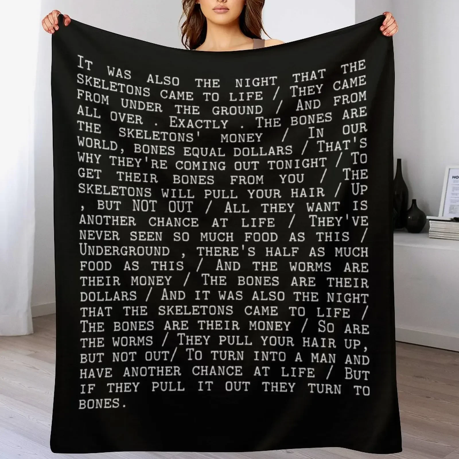 The Night That The Skeletons Came to Life Throw Blanket Soft Big Decoratives Stuffeds heavy to sleep Blankets
The Night That The Skeletons Came to Life Throw Blanket Soft Big Decoratives Stuffeds heavy to sleep Blankets