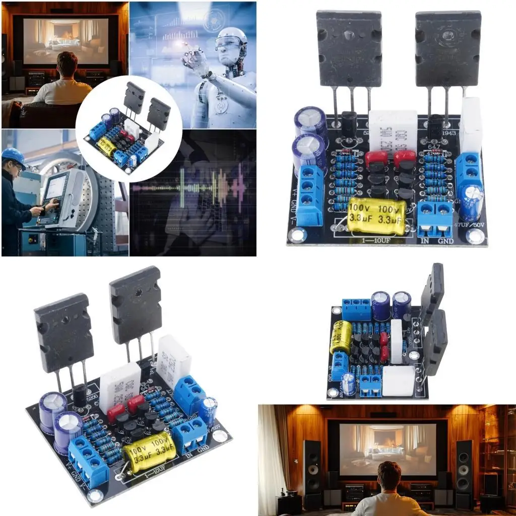 B03F 2SC5200+2SA1943 100W HIFI Sound Power Amplifier Board 100W Output Perfect for Home Sound Application Accessories
B03F 2SC5200+2SA1943 100W HIFI Sound Power Amplifier Board 100W Output Perfect for Home Sound Application Accessories