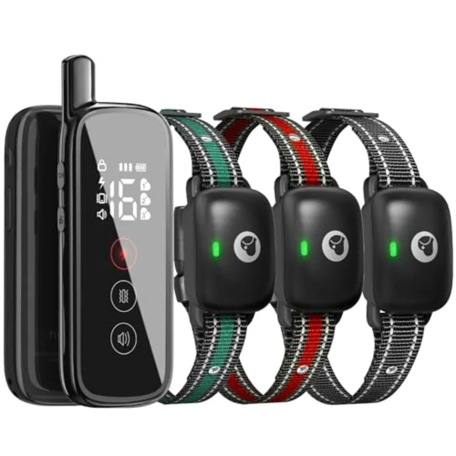 Dog Training Collar for 3 Dogs, Black Rechargeable Waterproof Electric Collar with 2600Ft Remote Range and 3 Modes Vibration, B
Dog Training Collar for 3 Dogs, Black Rechargeable Waterproof Electric Collar with 2600Ft Remote Range and 3 Modes Vibration, B