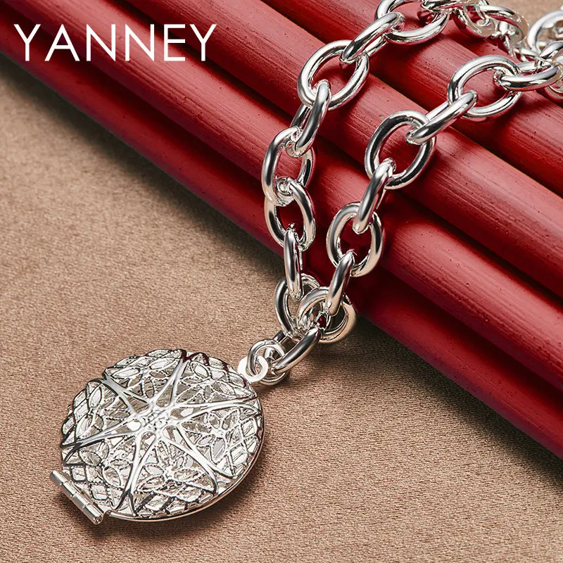 Fine 925 Sterling Silver 18 Inches Round Photo Frame Necklace For Women Men Charm Fashion Wedding Gift Jewelry
Fine 925 Sterling Silver 18 Inches Round Photo Frame Necklace For Women Men Charm Fashion Wedding Gift Jewelry