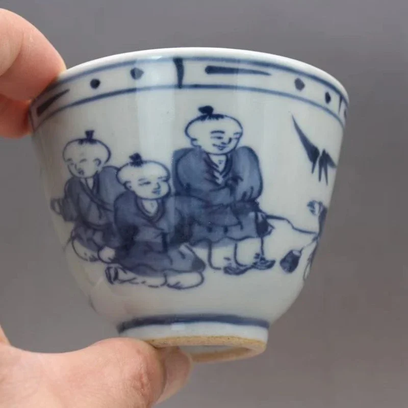 Playing Children Qing Dynasty Antique Blue And White Ceramic Cups Beautiful Tea Set Teaware Tea Bowl for Tea Ceremony Teacup
Playing Children Qing Dynasty Antique Blue And White Ceramic Cups Beautiful Tea Set Teaware Tea Bowl for Tea Ceremony Teacup