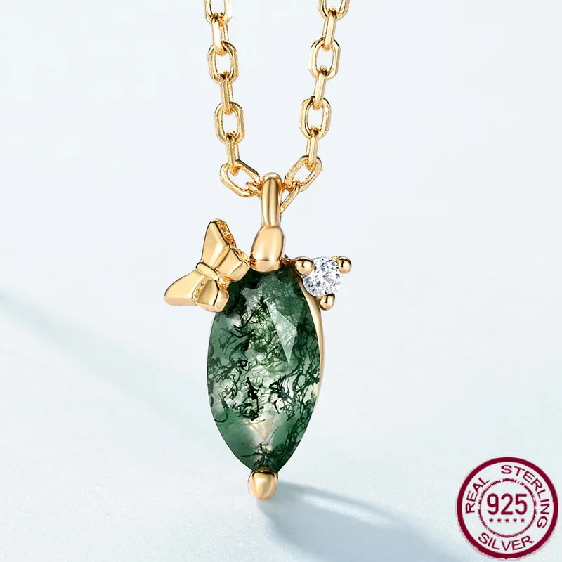 New S925 Pure Silver Natural Water Grass Agate Horse Eye Pendant with Green Moss Stone Necklace Fashion Style Wedding Jewelry
New S925 Pure Silver Natural Water Grass Agate Horse Eye Pendant with Green Moss Stone Necklace Fashion Style Wedding Jewelry