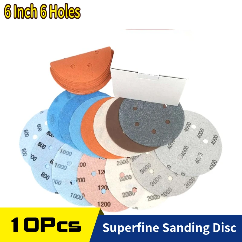 6 Inch 150 mm 6-Holes Film Superfine Sanding Discs 600~4000 Grit Flexible Sandpaper for Wet/Dry Car Polishing Wood Paint 10Pcs
6 Inch 150 mm 6-Holes Film Superfine Sanding Discs 600~4000 Grit Flexible Sandpaper for Wet/Dry Car Polishing Wood Paint 10Pcs