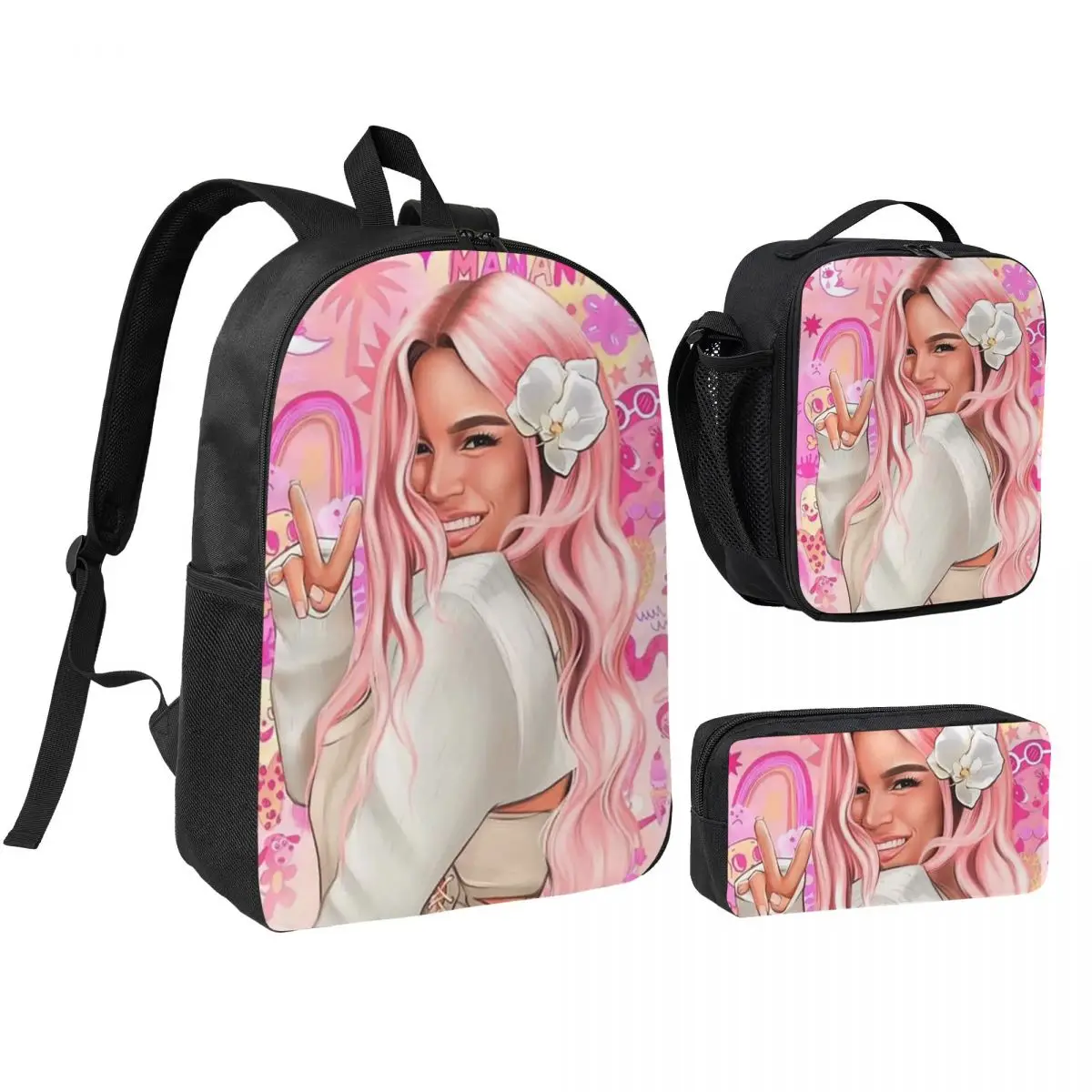 Karol G Happy Valentines Day Backpack Boys Girls BookBag School Bag Laptop Shoulder Bags 3ps Insulated Lunch Bag Pencil Case
Karol G Happy Valentines Day Backpack Boys Girls BookBag School Bag Laptop Shoulder Bags 3ps Insulated Lunch Bag Pencil Case