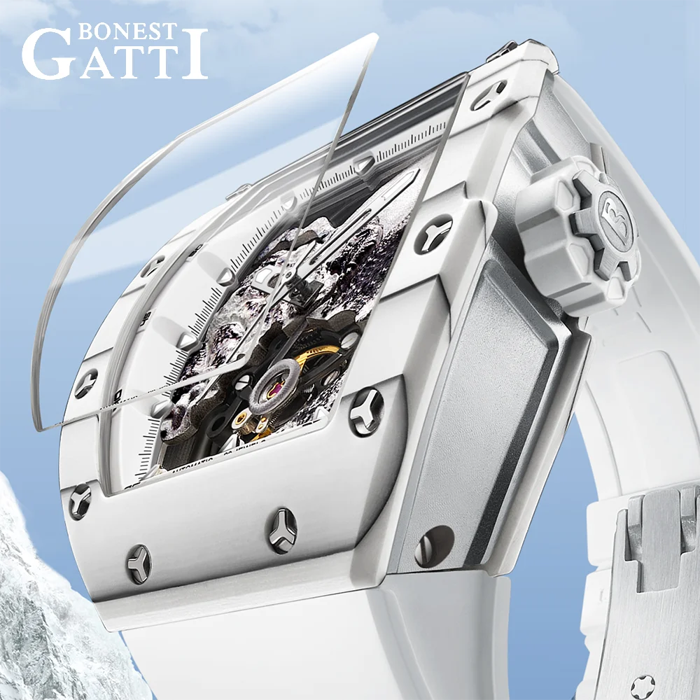 BONEST GATTI German Brand Tonneau Mechanical Watch Carbon Fiber Case Luminous Mountaineering Watch Men's Casual BG-9002
BONEST GATTI German Brand Tonneau Mechanical Watch Carbon Fiber Case Luminous Mountaineering Watch Men's Casual BG-9002