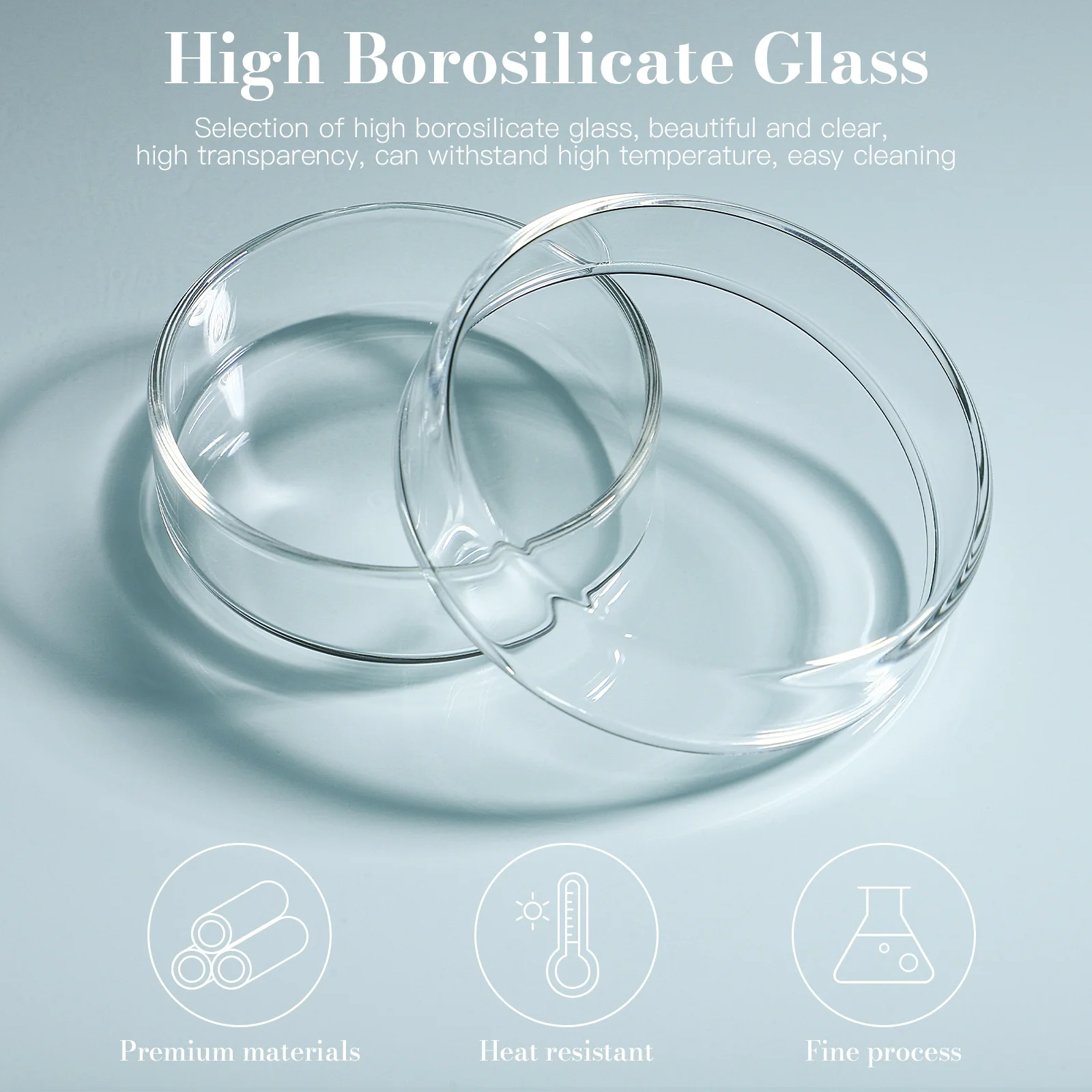 5Pcs Glass Petri Dish Reusable Sterile Culture Dishes for Laboratory Tissue Cell Analysis Scientific Research Experiments
5Pcs Glass Petri Dish Reusable Sterile Culture Dishes for Laboratory Tissue Cell Analysis Scientific Research Experiments
